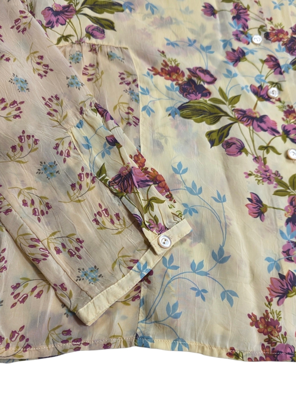 J Jill Sheer Retro Floral Button Down Women's Shirt - Picture 10 of 14